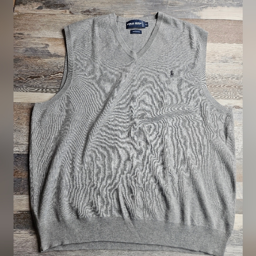 Polo Golf by Ralph Lauren Grey Sweater Golf Vest Men's XL